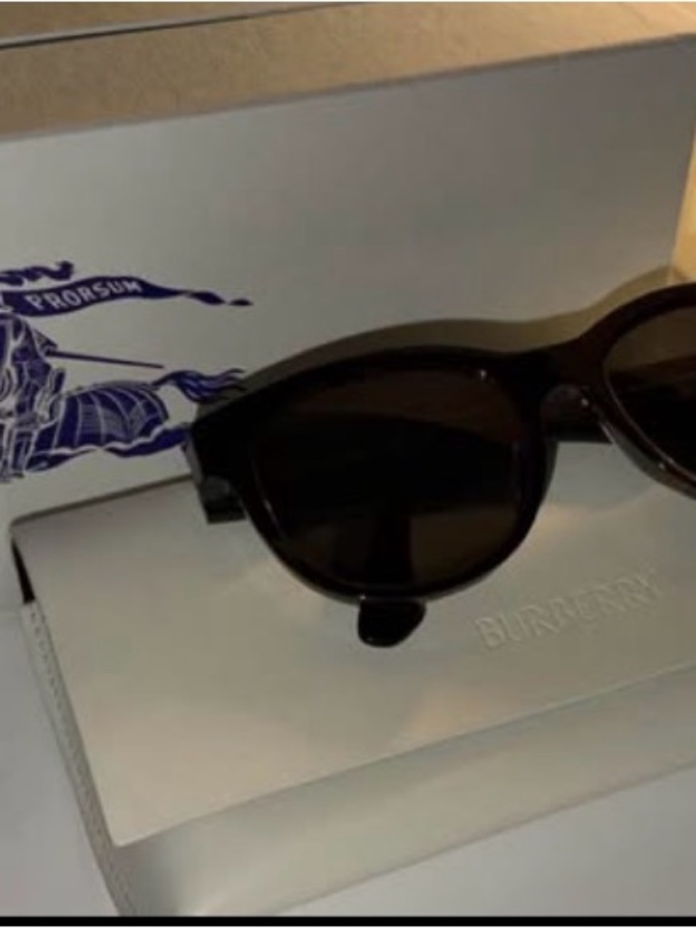 Burberry Tortoiseshell Acetate Sunglasses - Brown and Black